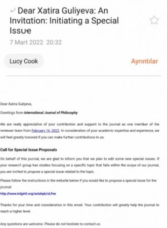 Azərbaycanlı filosof beynəlxalq jurnalın redaksiya heyətinə üzv seçilib